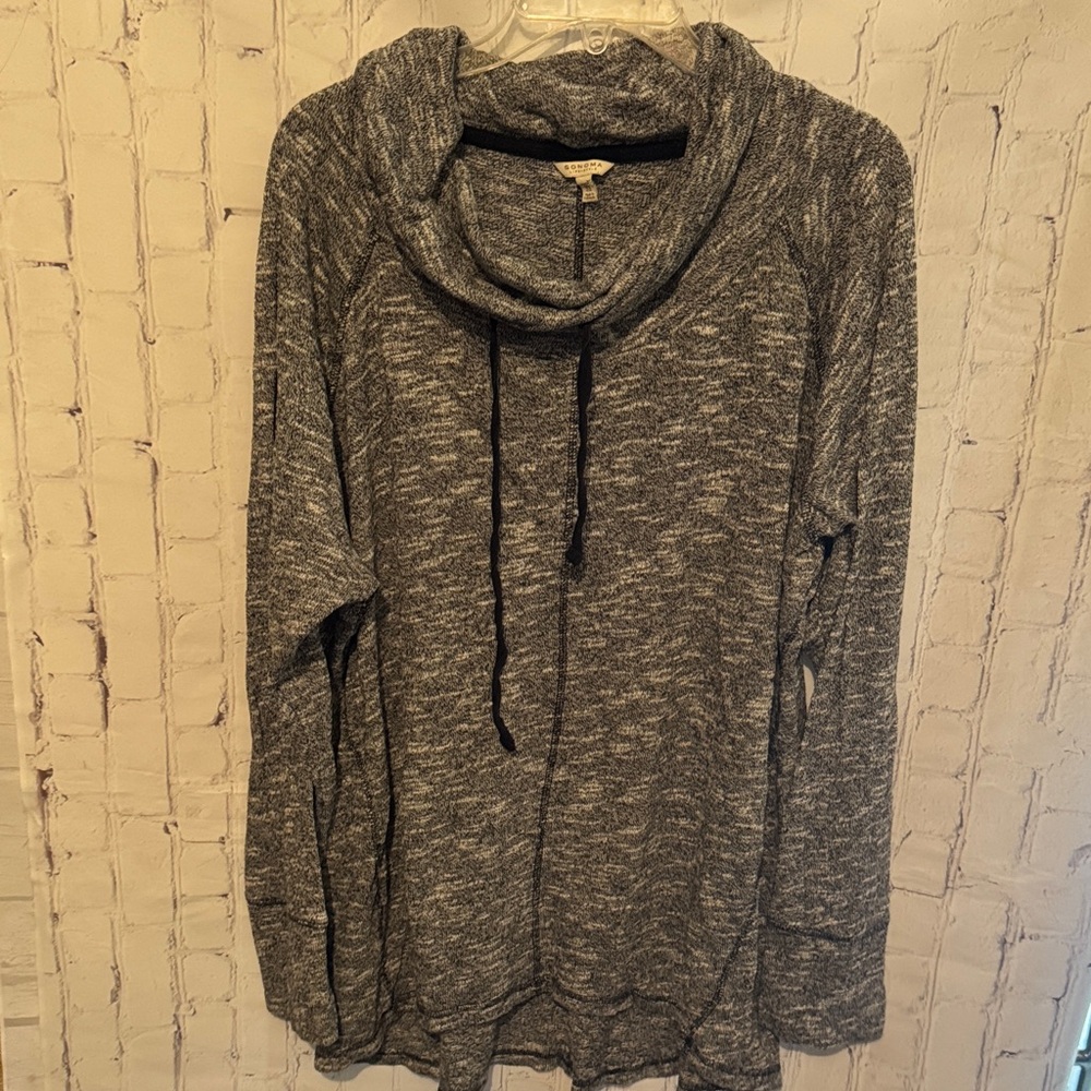 Sonoma Cozy Gray Cowl Neck Sweater